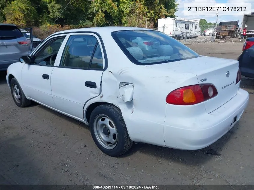 2001 Toyota Corolla Ce/Le/S VIN: 2T1BR12E71C478212 Lot: 40249714