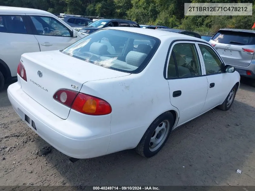 2001 Toyota Corolla Ce/Le/S VIN: 2T1BR12E71C478212 Lot: 40249714