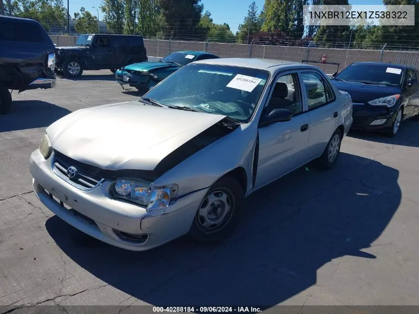 2001 Toyota Corolla Ce VIN: 1NXBR12EX1Z538322 Lot: 40288184