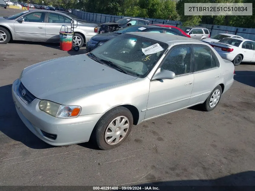 2001 Toyota Corolla Le VIN: 2T1BR12E51C510834 Lot: 40291400