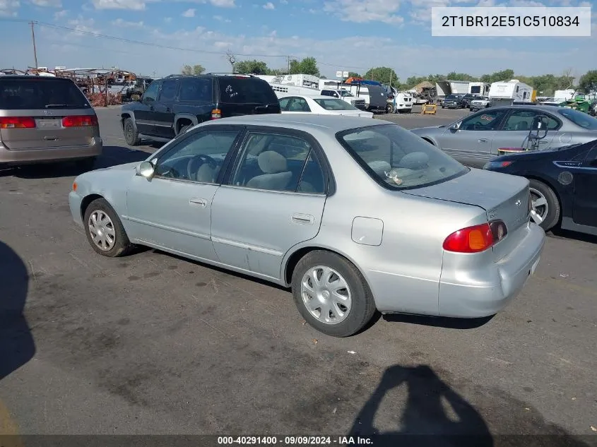 2001 Toyota Corolla Le VIN: 2T1BR12E51C510834 Lot: 40291400