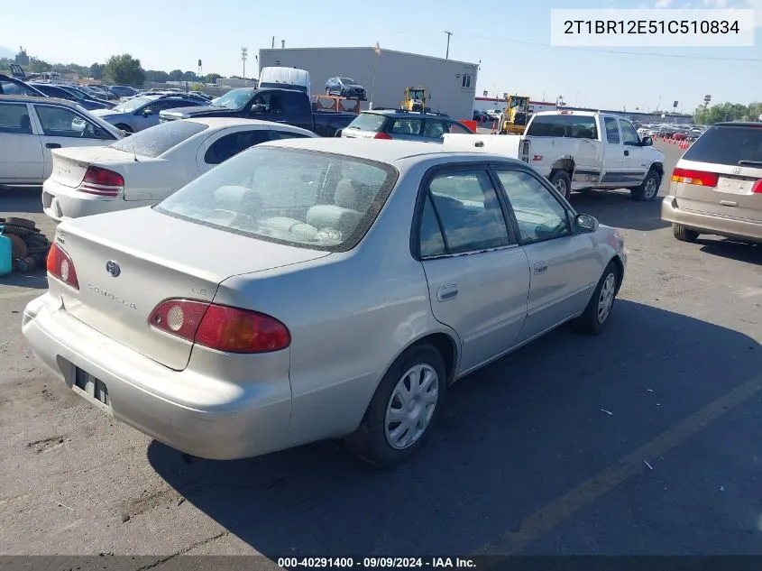 2001 Toyota Corolla Le VIN: 2T1BR12E51C510834 Lot: 40291400