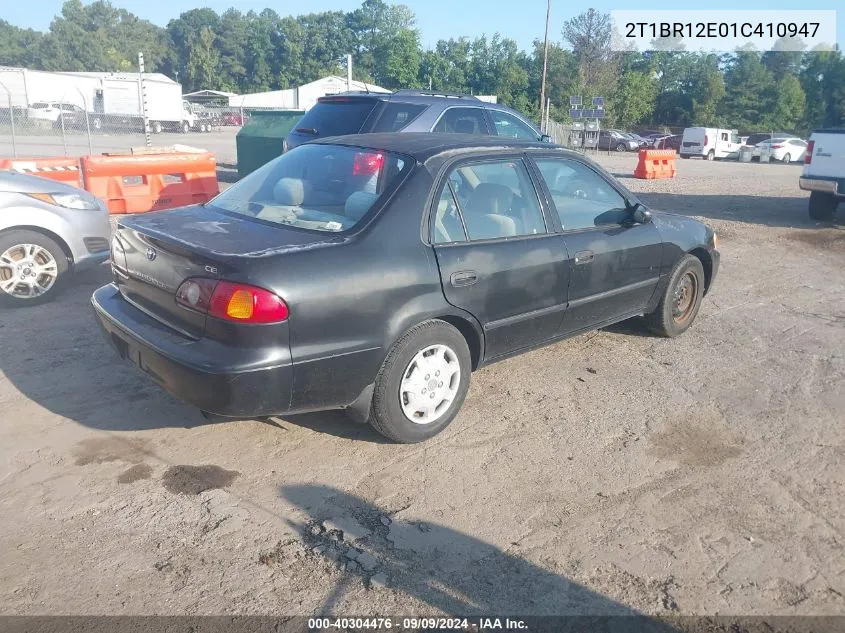 2001 Toyota Corolla Ce VIN: 2T1BR12E01C410947 Lot: 40304476