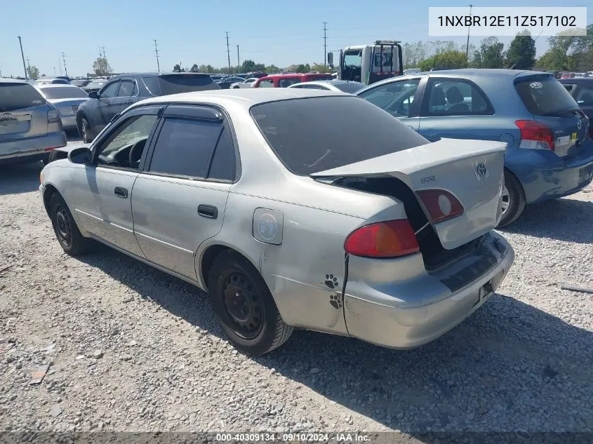 2001 Toyota Corolla Ce/Le/S VIN: 1NXBR12E11Z517102 Lot: 40309134