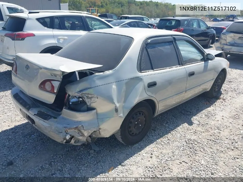 2001 Toyota Corolla Ce/Le/S VIN: 1NXBR12E11Z517102 Lot: 40309134