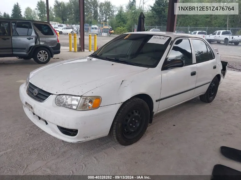 2001 Toyota Corolla Ce/Le/S VIN: 1NXBR12E51Z476764 Lot: 40328282