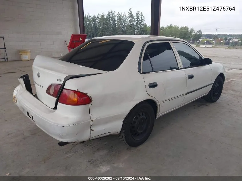 2001 Toyota Corolla Ce/Le/S VIN: 1NXBR12E51Z476764 Lot: 40328282