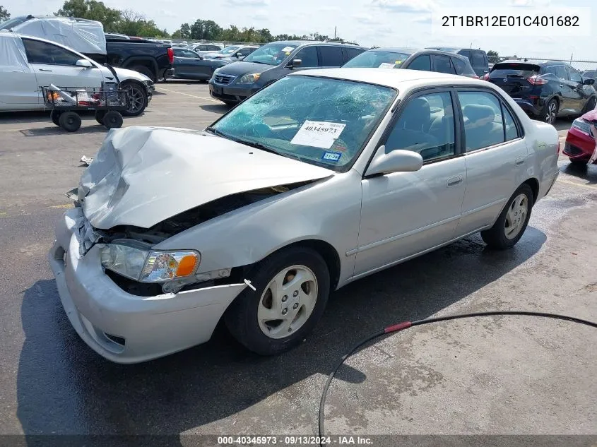 2001 Toyota Corolla Le VIN: 2T1BR12E01C401682 Lot: 40345973