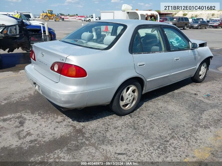 2001 Toyota Corolla Le VIN: 2T1BR12E01C401682 Lot: 40345973