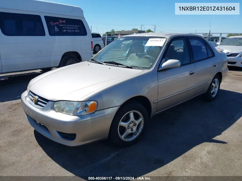 2001 Toyota Corolla Le VIN: 1NXBR12E01Z431604 Lot: 40356117