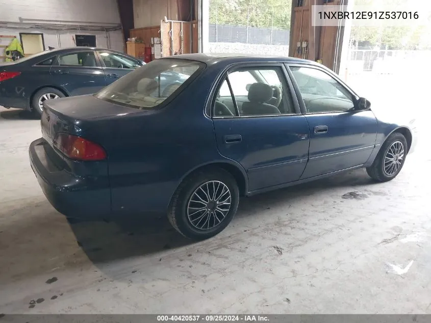 2001 Toyota Corolla Le VIN: 1NXBR12E91Z537016 Lot: 40420537