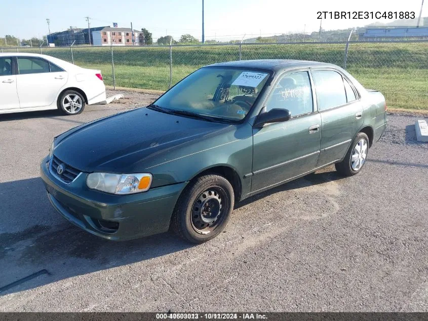 2001 Toyota Corolla Ce VIN: 2T1BR12E31C481883 Lot: 40503013