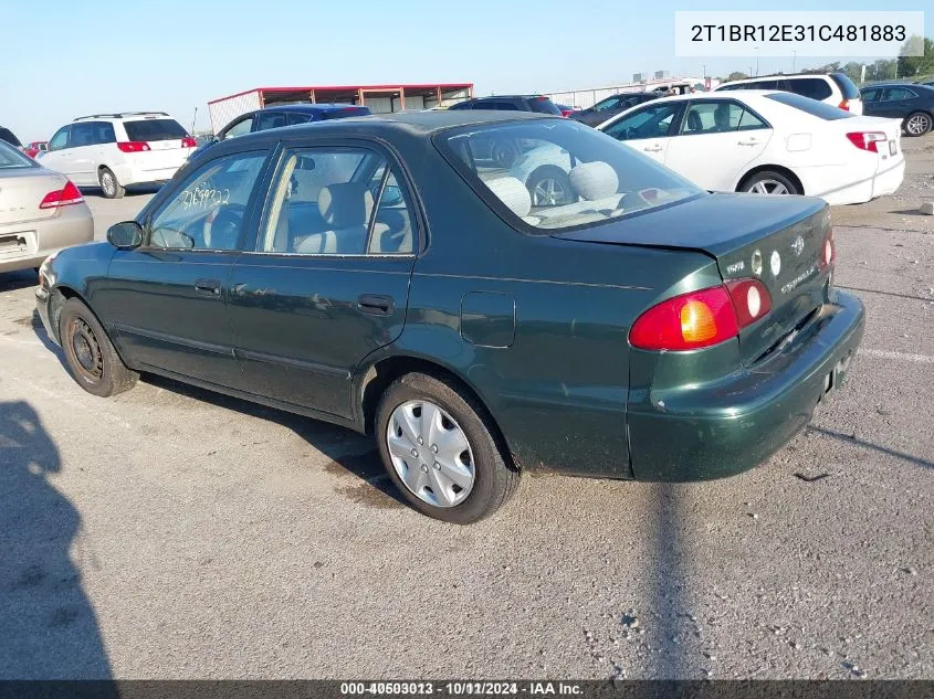 2001 Toyota Corolla Ce VIN: 2T1BR12E31C481883 Lot: 40503013