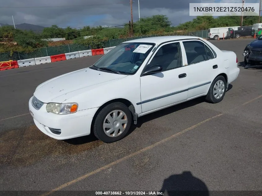 2001 Toyota Corolla Ce VIN: 1NXBR12E21Z520476 Lot: 40738662