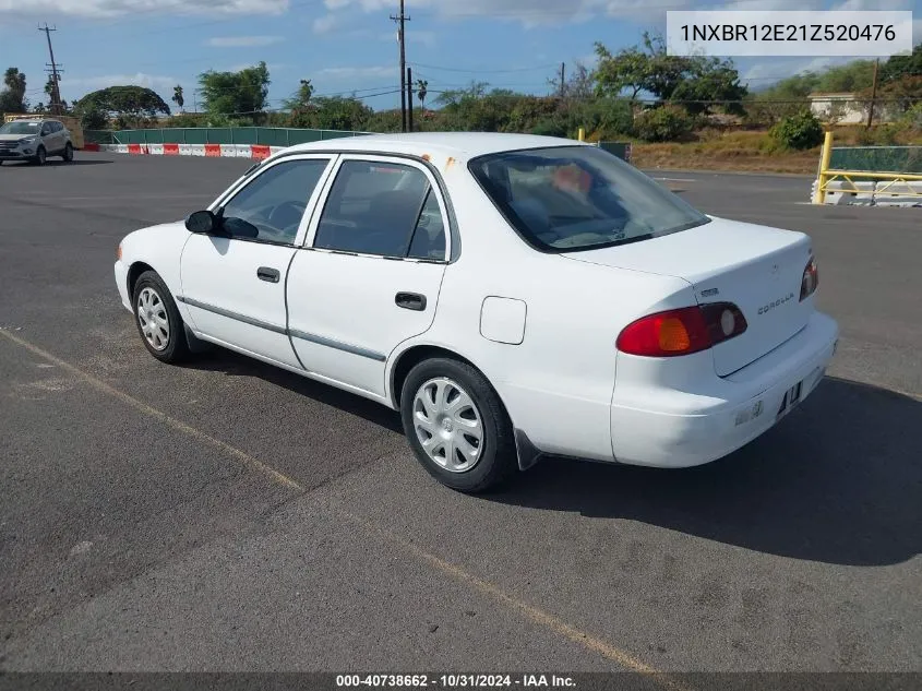 2001 Toyota Corolla Ce VIN: 1NXBR12E21Z520476 Lot: 40738662