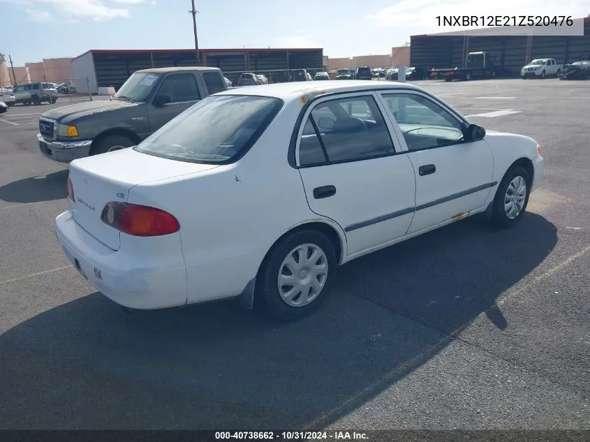 2001 Toyota Corolla Ce VIN: 1NXBR12E21Z520476 Lot: 40738662