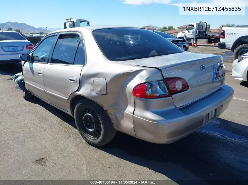 2001 Toyota Corolla Le VIN: 1NXBR12E71Z455835 Lot: 40756194