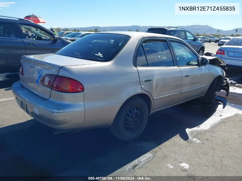 2001 Toyota Corolla Le VIN: 1NXBR12E71Z455835 Lot: 40756194