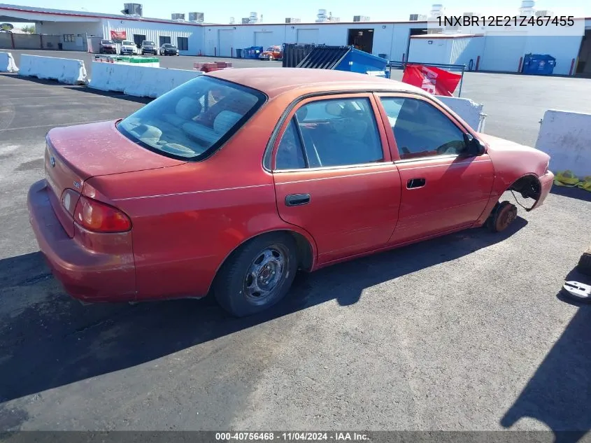 2001 Toyota Corolla Ce VIN: 1NXBR12E21Z467455 Lot: 40756468