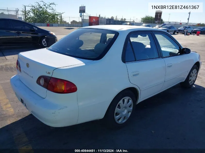 2001 Toyota Corolla Le VIN: 1NXBR12E81Z461367 Lot: 40844451