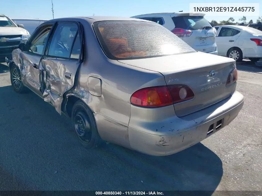 2001 Toyota Corolla Le VIN: 1NXBR12E91Z445775 Lot: 40850340