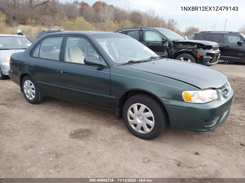 2001 Toyota Corolla Le VIN: 1NXBR12EX1Z479143 Lot: 40866724