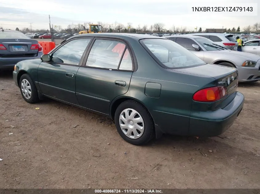 2001 Toyota Corolla Le VIN: 1NXBR12EX1Z479143 Lot: 40866724