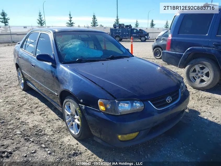 2002 Toyota Corolla Ce/Le/Sport VIN: 2T1BR12E92C883716 Lot: 12106642