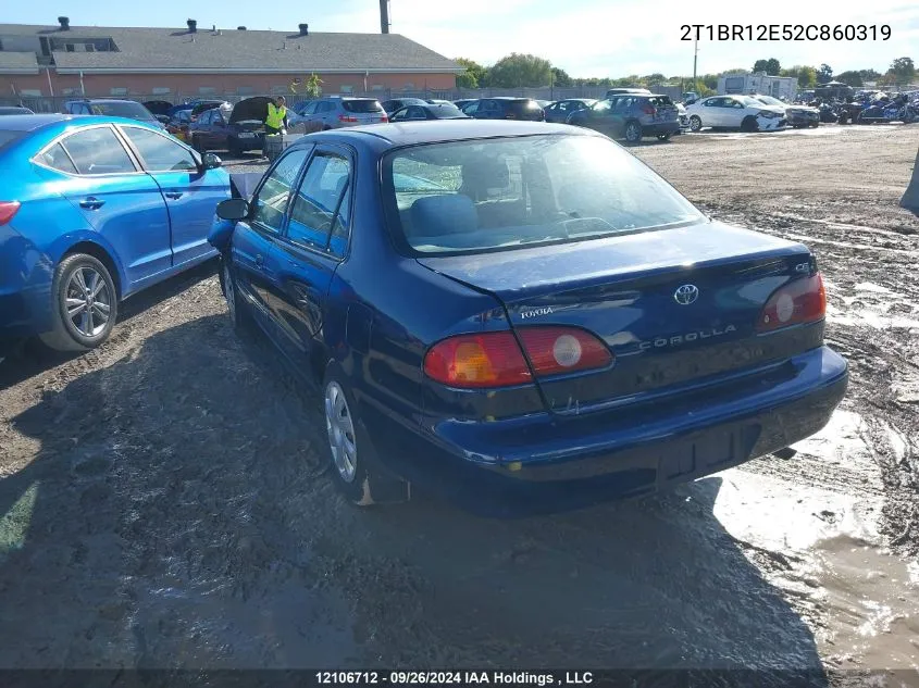 2002 Toyota Corolla Ce/Le/S VIN: 2T1BR12E52C860319 Lot: 12106712