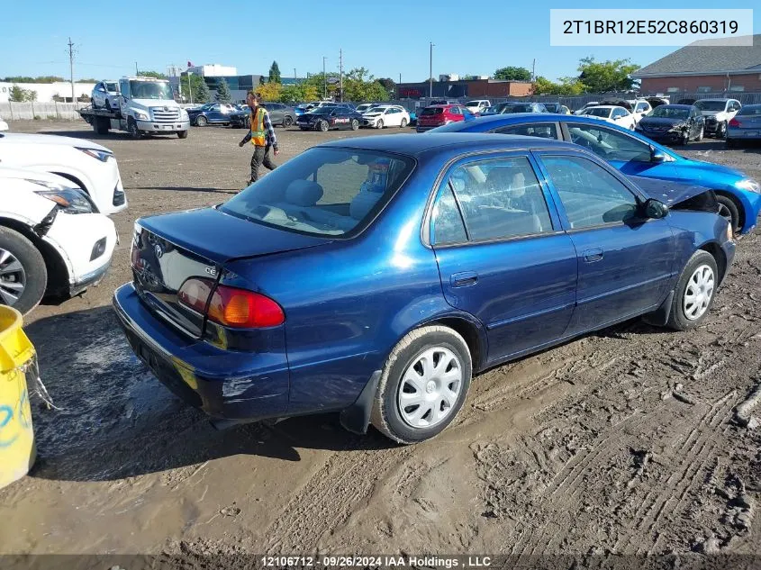 2002 Toyota Corolla Ce/Le/S VIN: 2T1BR12E52C860319 Lot: 12106712