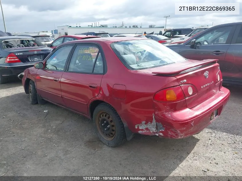 2002 Toyota Corolla Ce/Le/S VIN: 2T1BR12E22C869365 Lot: 12127280