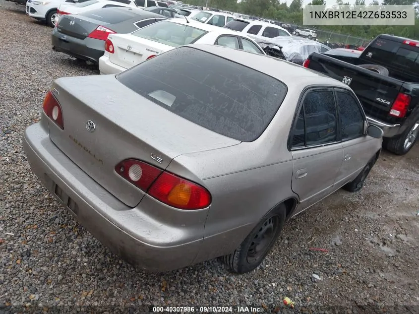 2002 Toyota Corolla Le VIN: 1NXBR12E42Z653533 Lot: 40307986