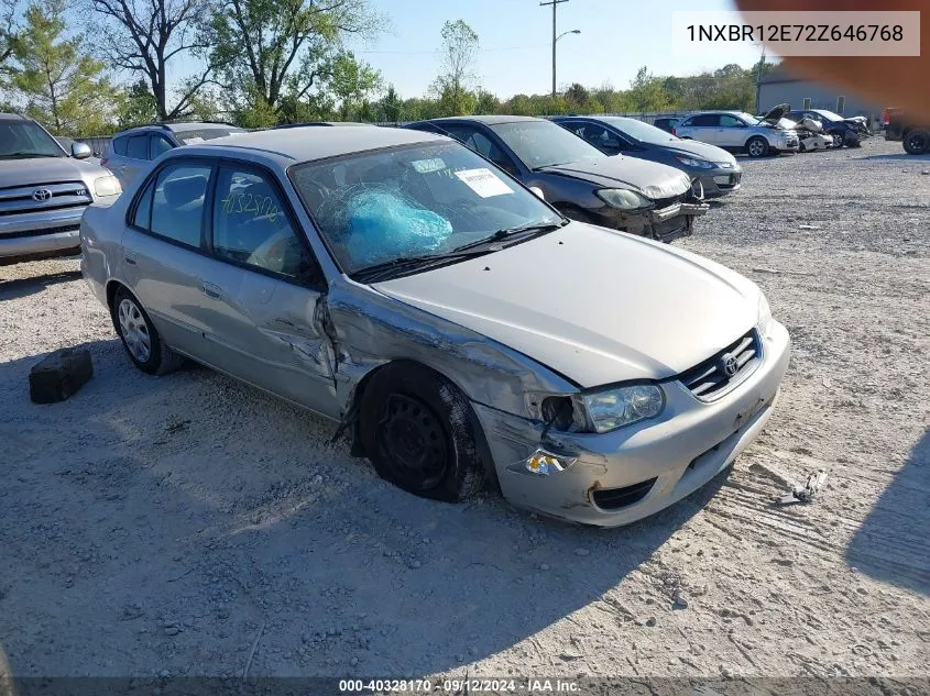 2002 Toyota Corolla Le VIN: 1NXBR12E72Z646768 Lot: 40328170