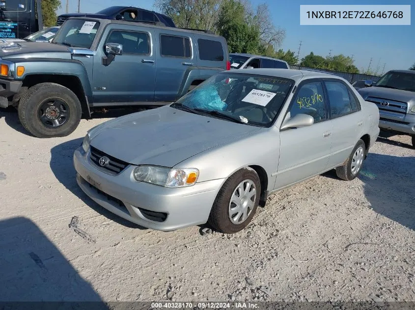 2002 Toyota Corolla Le VIN: 1NXBR12E72Z646768 Lot: 40328170