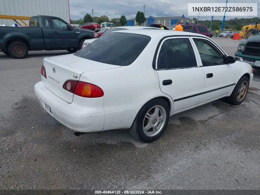 2002 Toyota Corolla Ce VIN: 1NXBR12E72Z586975 Lot: 40464120