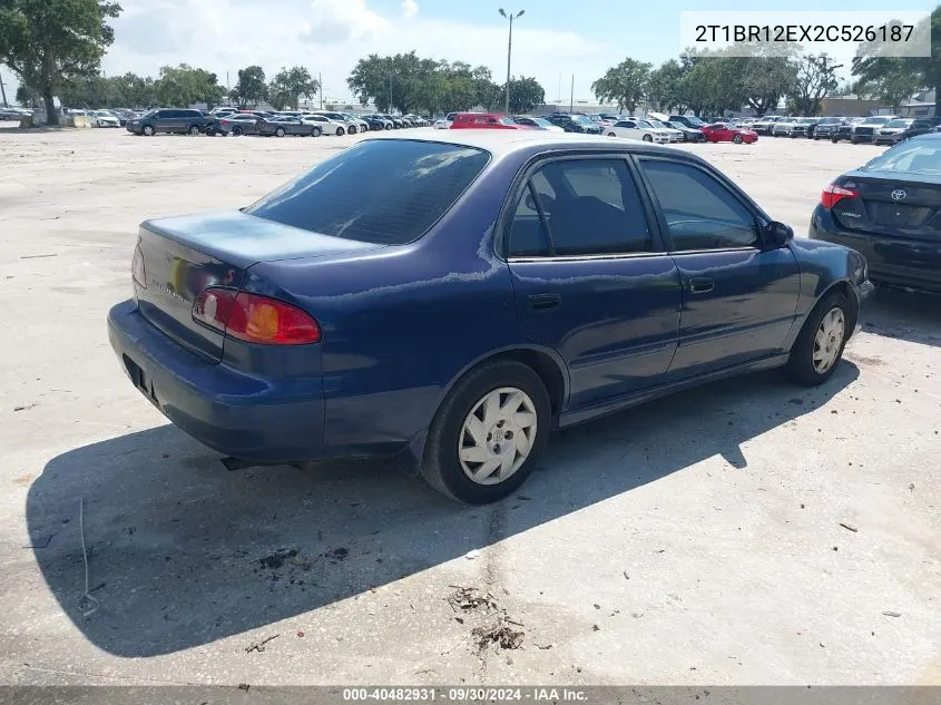 2002 Toyota Corolla S VIN: 2T1BR12EX2C526187 Lot: 40482931