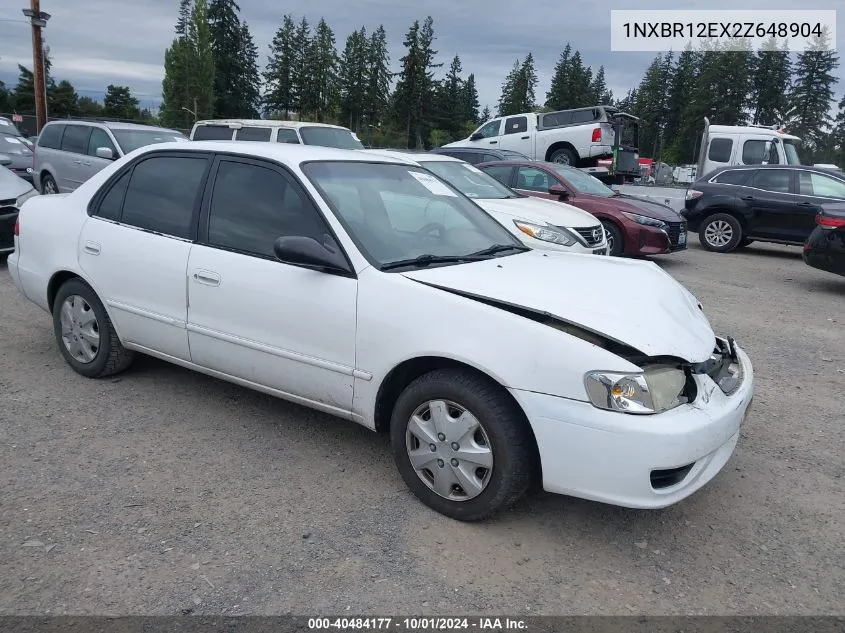 2002 Toyota Corolla Le VIN: 1NXBR12EX2Z648904 Lot: 40484177