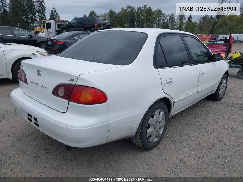 2002 Toyota Corolla Le VIN: 1NXBR12EX2Z648904 Lot: 40484177