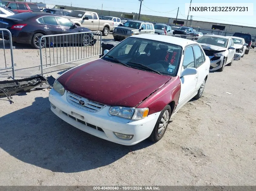 2002 Toyota Corolla S VIN: 1NXBR12E32Z597231 Lot: 40490040