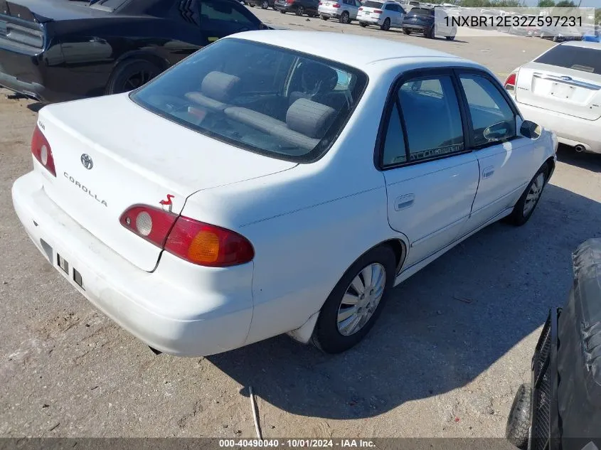 2002 Toyota Corolla S VIN: 1NXBR12E32Z597231 Lot: 40490040