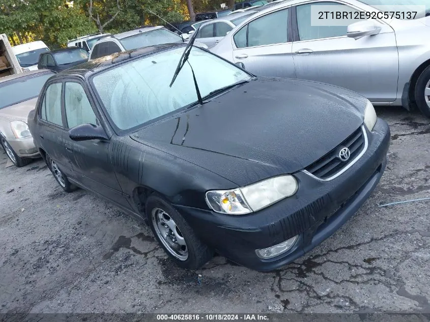 2002 Toyota Corolla S VIN: 2T1BR12E92C575137 Lot: 40625816