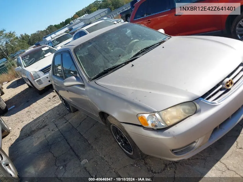 2002 Toyota Corolla Le VIN: 1NXBR12E42Z641401 Lot: 40646947