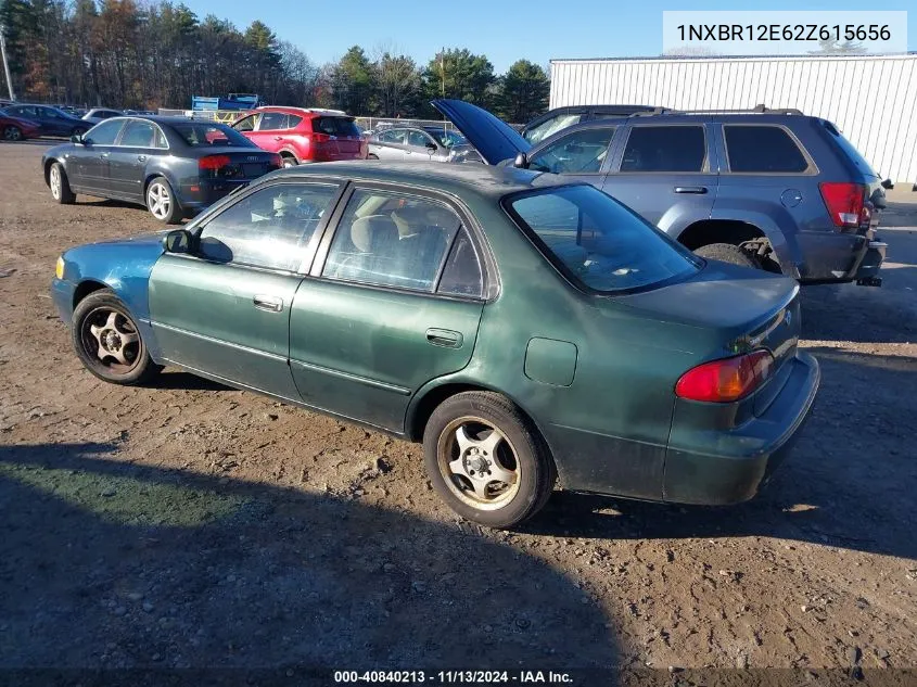 2002 Toyota Corolla Le VIN: 1NXBR12E62Z615656 Lot: 40840213