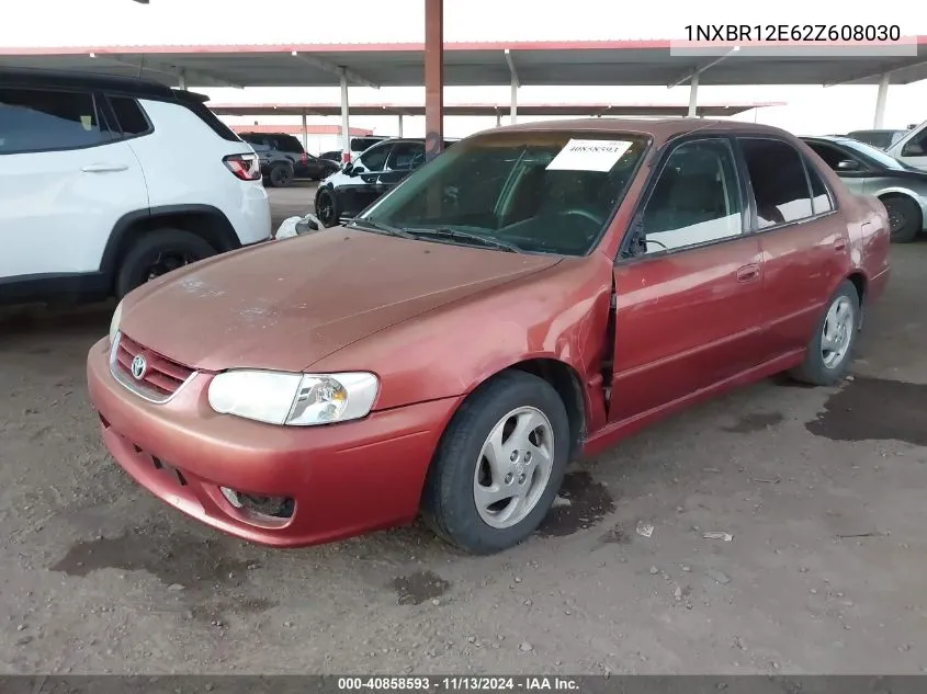 2002 Toyota Corolla S VIN: 1NXBR12E62Z608030 Lot: 40858593