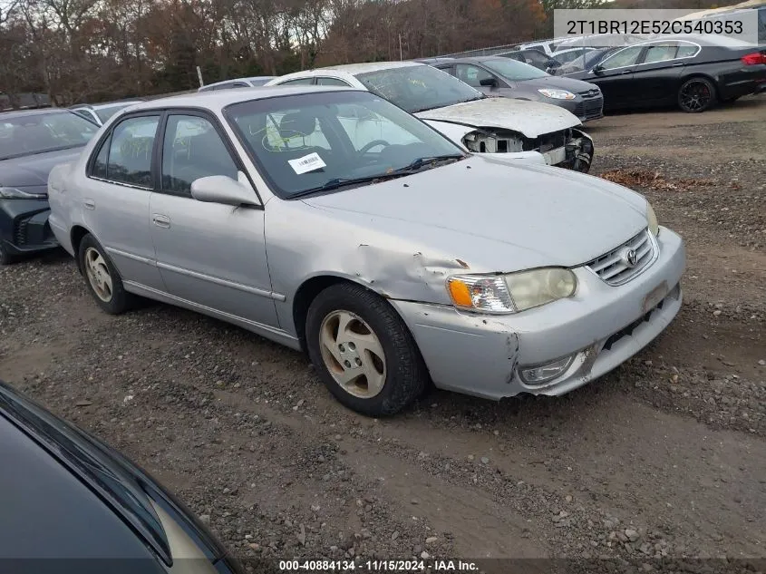 2002 Toyota Corolla S VIN: 2T1BR12E52C540353 Lot: 40884134