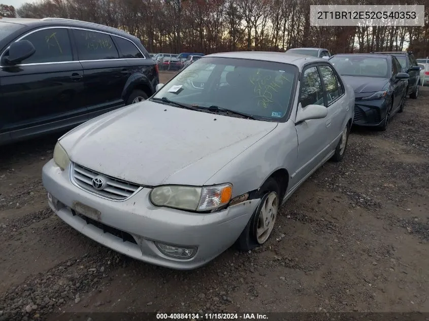 2002 Toyota Corolla S VIN: 2T1BR12E52C540353 Lot: 40884134