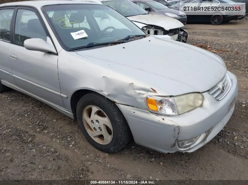 2002 Toyota Corolla S VIN: 2T1BR12E52C540353 Lot: 40884134