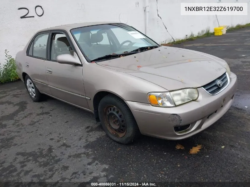 2002 Toyota Corolla Le VIN: 1NXBR12E32Z619700 Lot: 40886031