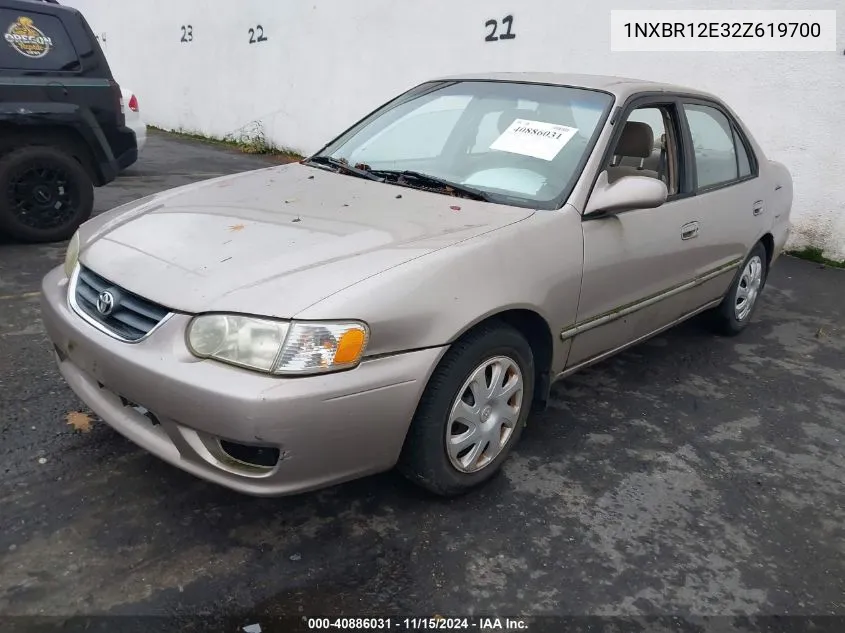 2002 Toyota Corolla Le VIN: 1NXBR12E32Z619700 Lot: 40886031