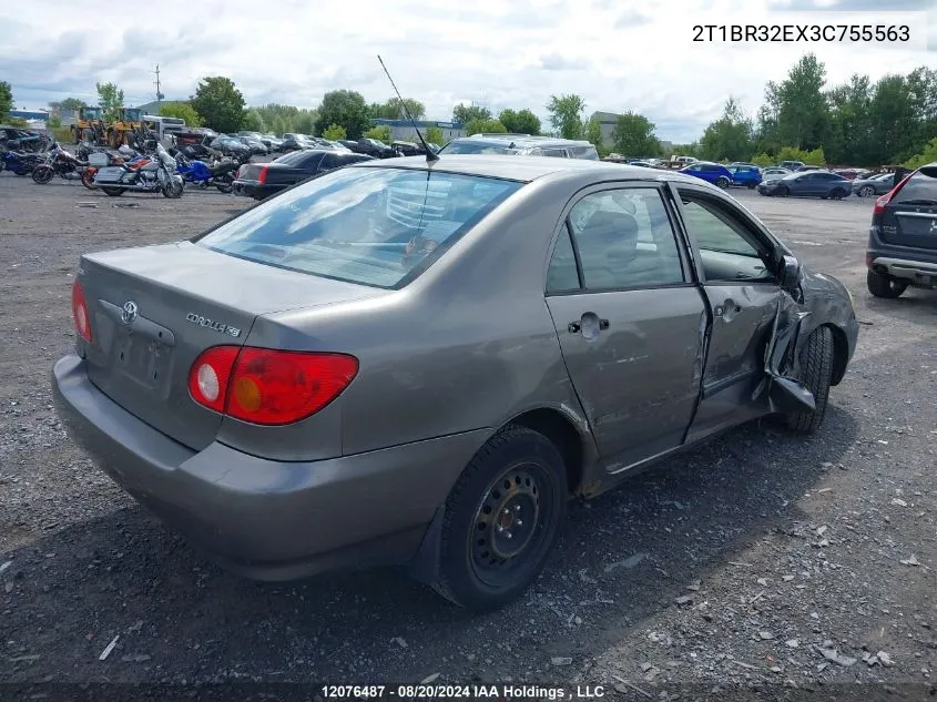 2003 Toyota Corolla Ce/Le/S VIN: 2T1BR32EX3C755563 Lot: 12076487